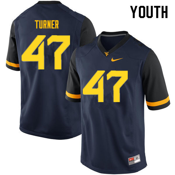 NCAA Youth Joseph Turner West Virginia Mountaineers Navy #47 Nike Stitched Football College Authentic Jersey OK23M30ZI